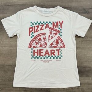 Full Tilt Tilly’s Pizza My Heart Graphic Tee - Cream and Red